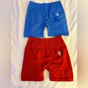 Blue and Red bundle Gymreapers Logo Shorts